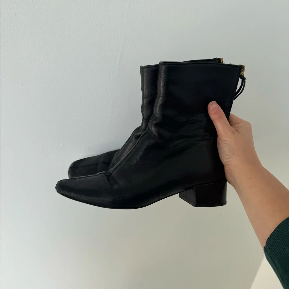 J crew Black Leather Ankle Boots - Picture 3 of 5